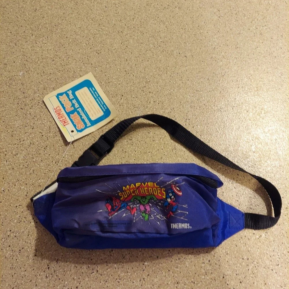 Marvel Super Heroes Thermos Bag Vintage Hip Pouch Fanny Pack 1990 New! NWT